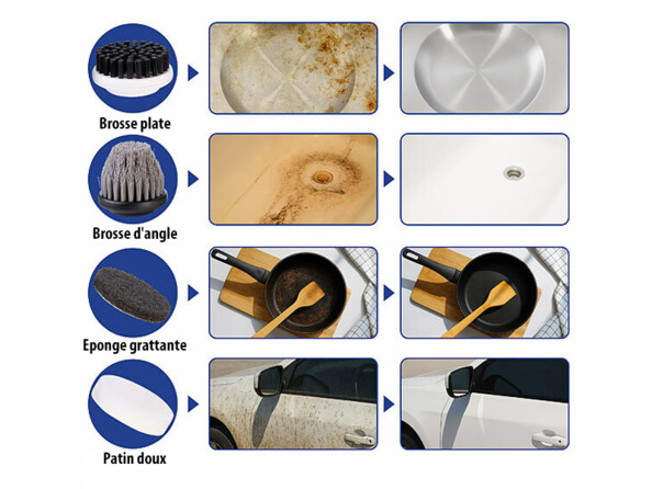 Brosse de nettoyage électrique rechargeable