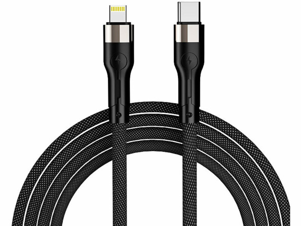 câble magnétique USB-C Lightning auto-enroulable 1 m