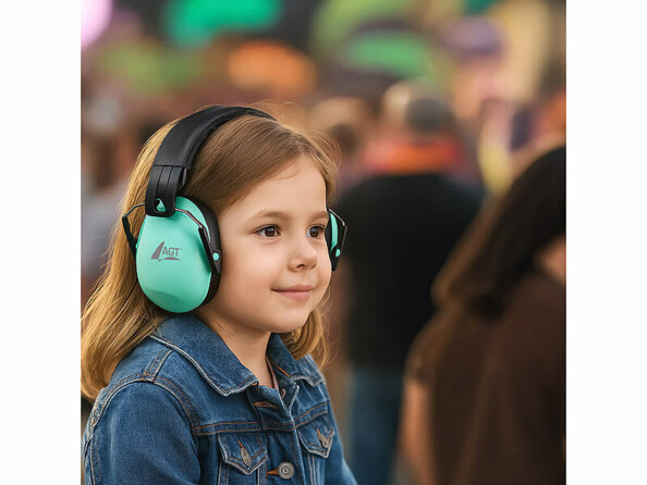 fillette portant un casque antibruit pour enfants SNR 27 dB