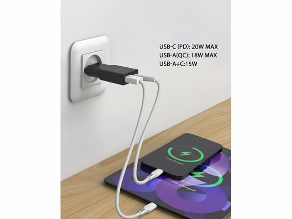 bloc secteur USB Gan USB-A / USB-C quick charge