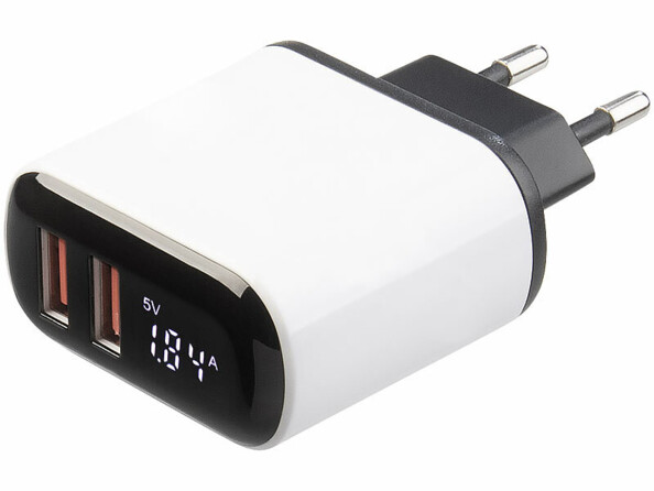 chargeur 2 ports USB 18 W charge rapide avec écran
