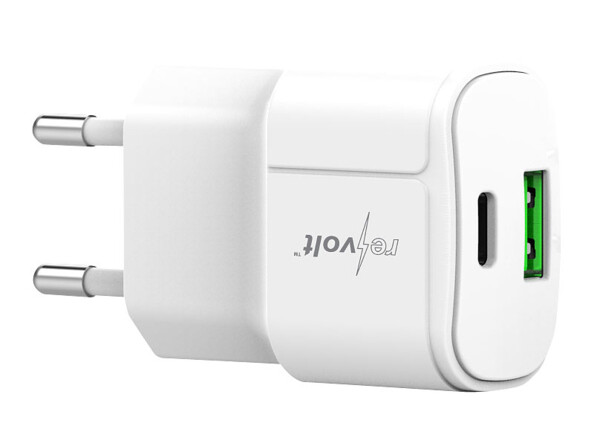 Deux ports de chargement pour appareils USB A et USB-C