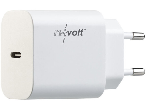 Adaptateur secteur USB-C compact avec fonction Power Delivery de la marque Revolt