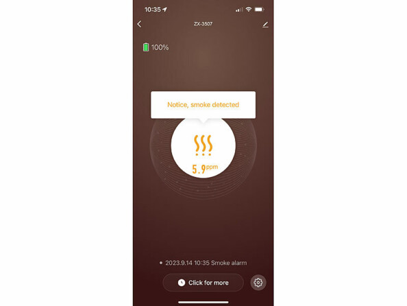 Capture d'écran de l'application de domotique ELESION compatible avec le détecteur de fumée