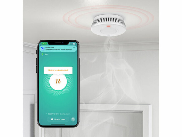 Détecteur de fumée connecté avec pile longue durée
