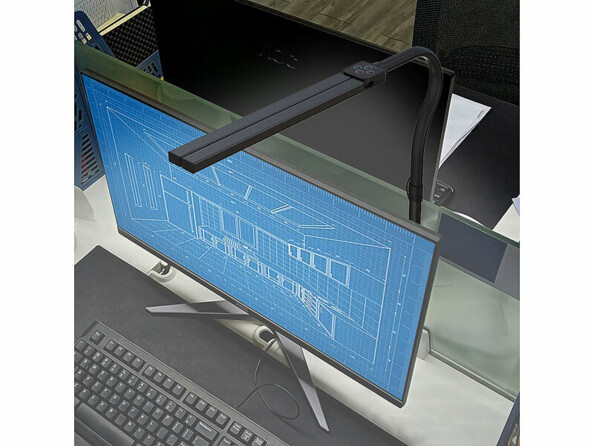 Lampe de bureau double tête orientable LED télécommandée 1000 lm