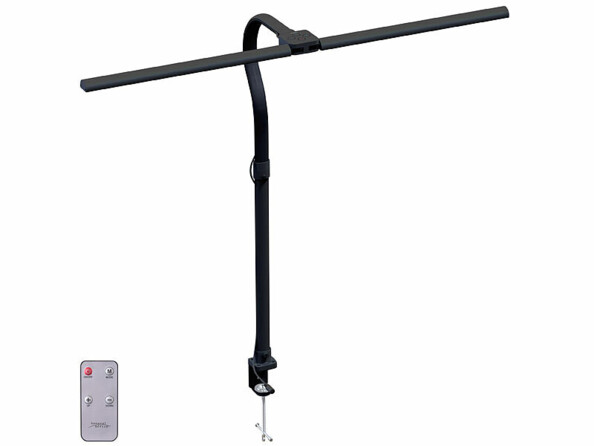 Lampe de bureau à étau double tête orientable LED télécommandée 1000 lm