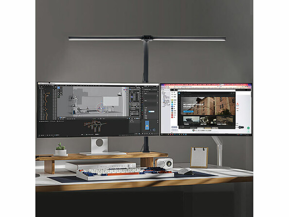 Lampe de bureau double tête orientable LED télécommandée 1000 lm