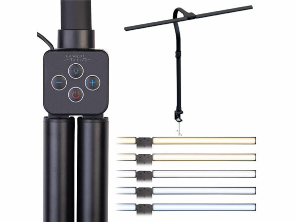 Lampe de bureau double tête LED CCT télécommandée 1000 lm