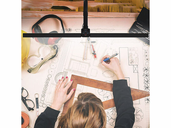 Lampe de bureau double tête orientable LED télécommandée 1000 lm