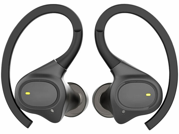 2 écouteurs sport sans fil étanches IHS-825.bt bluetooth 5.3 vus de face