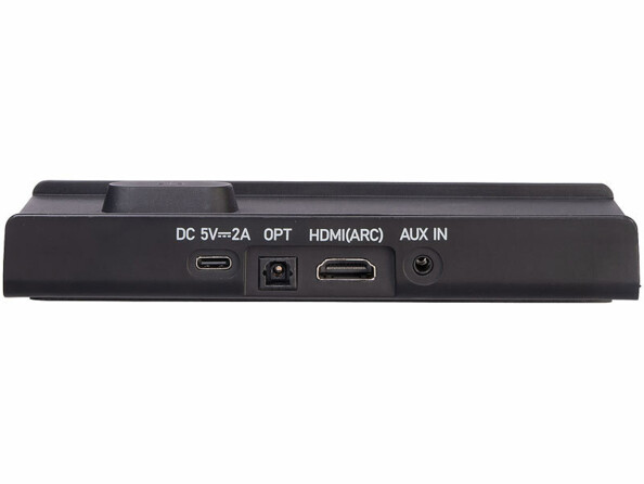 Station de base du haut-parleur TV auvisio avec connexions HDMI ARC, optique et AUX