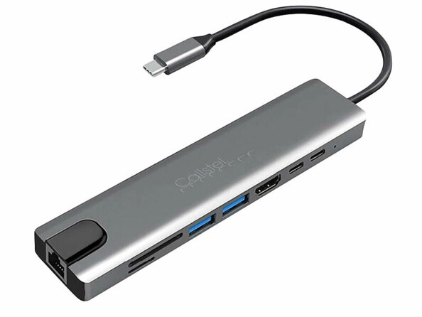 hub usb-c 8 en 1 HDMI RJ45 micro-sd