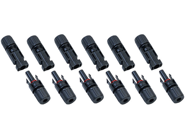 Kit de connexion 24 pièces avec raccords MC4 pour panneau solaire vue des raccords MC4