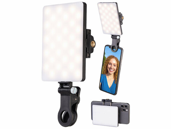 Lampe à selfie rechargeable pour smartphone 60 LED à intensité variable CCT