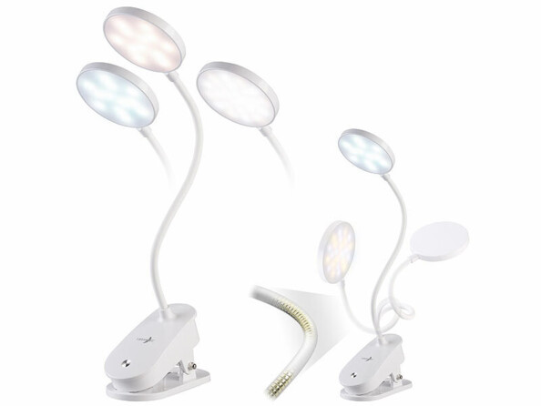 Lampe de lecture CCT rechargeable mise en situation avec différentes températures de couleur