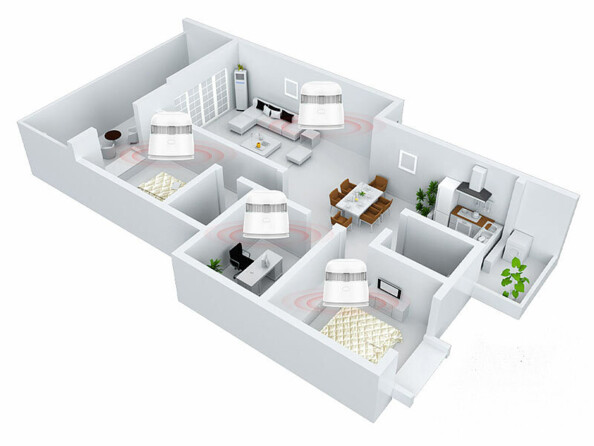 Mini détecteur de fumée Ø 5 cm daf