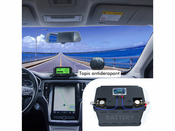 Moniteur de batterie auto 12 V avec écran solaire sans fil