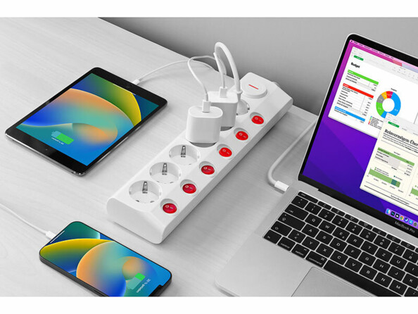 Multiprise 6 prises switchs individuels