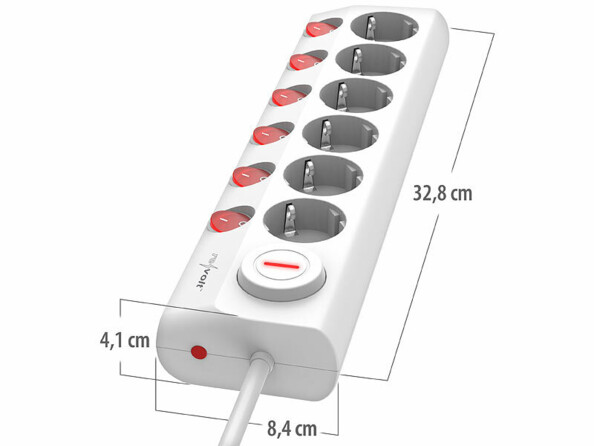 Multiprise 6 prises avec switchs individuels