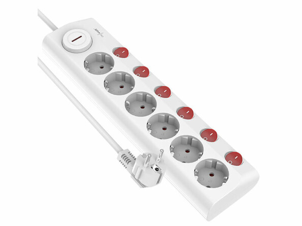 Multiprise 6 prises avec interrupteurs individuels