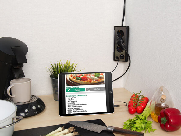 2 multiprises d'angle 3 prises avec 2 ports USB et veilleuse LED