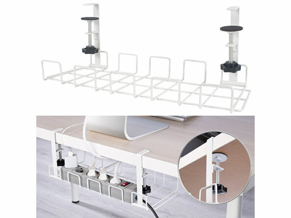 Panier à câbles pour bureau blanc