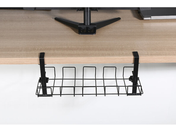 panier pour organisation des câbles sous bureau