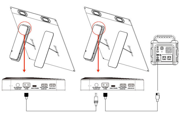 Panneau solaire SPL-210. Schema de connection au régulateur de charge