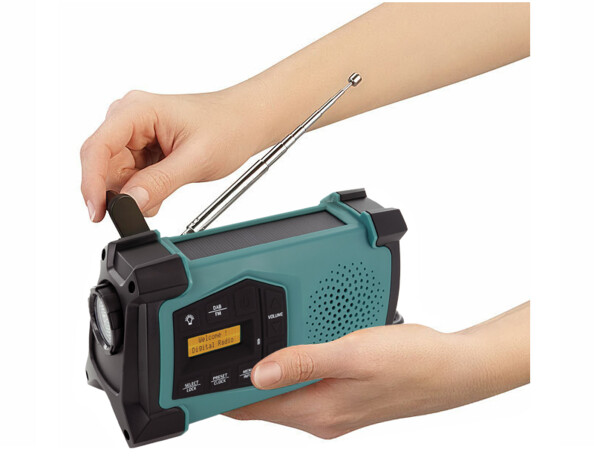 Radio de poche solaire DAB+ / FM SOL-1545 avec dynamo et lampe LED