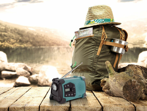 Radio de poche solaire DAB+ / FM SOL-1545 avec dynamo et lampe LED