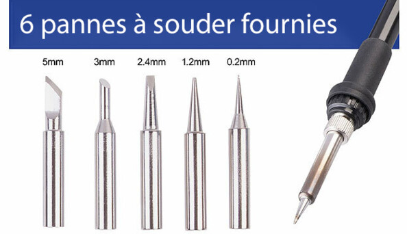 fer à souder avec 6 pannes de soudure