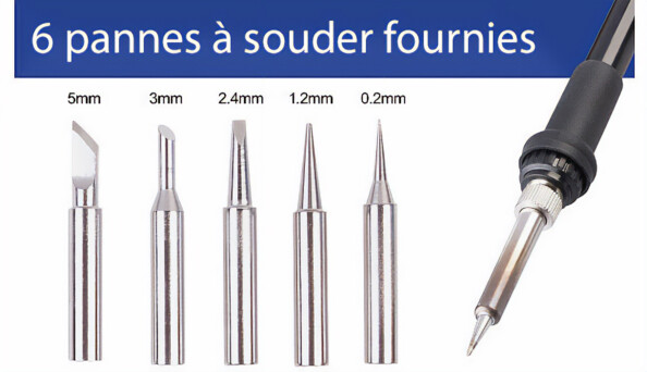 fer à souder avec 6 pannes de soudure