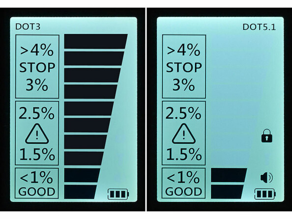 Testeur de liquide de frein vue sur l'écran LCD rétroéclairé