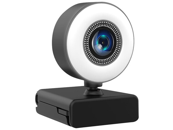 Webcam USB Full HD avec anneau d'éclairage, Webcams