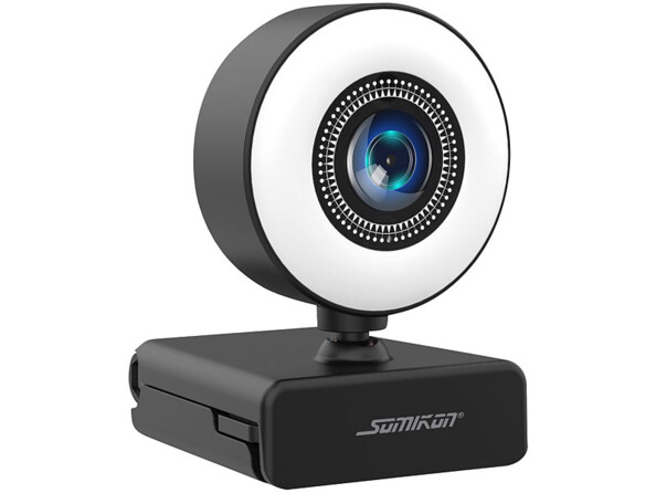 Webcam USB Full HD avec autofocus et anneau d'éclairage, par Somikon