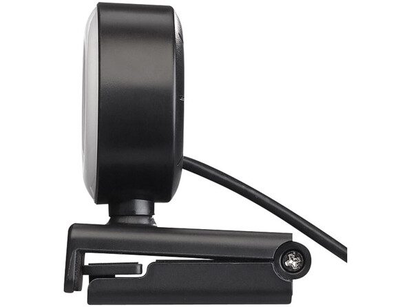 Caméra d'ordinateur : Somikon webcam USB Full-HD avec éclairage annulaire LED, autofocus, double microphone, H.264