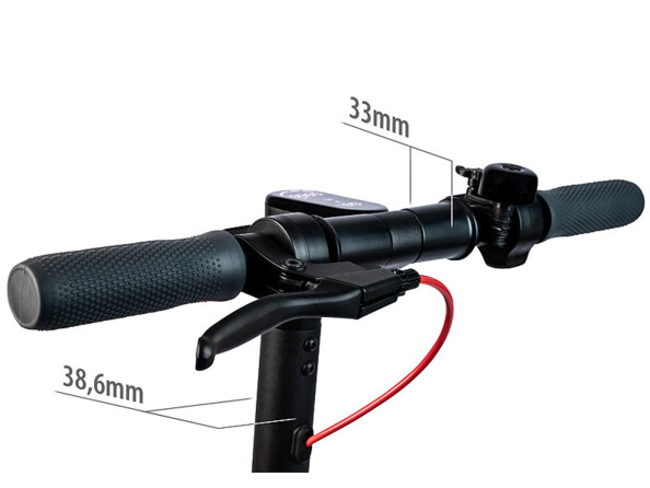 Trottinette CITY IK-1969K détail du guidon et des poignées.