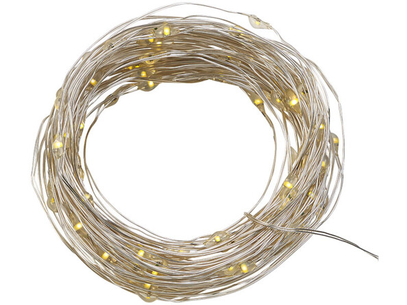 Guirlandes à LED d'une longueur de 10 mètres, avec éclairage blanc chaud appaisant.