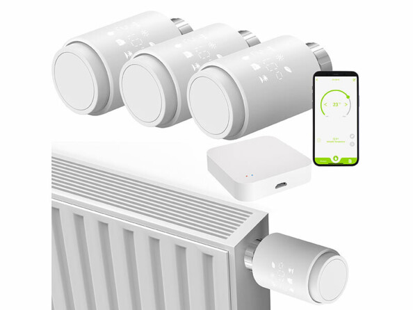 3 têtes thermostatiques ZigBee connectée pour radiateur avec passerelle