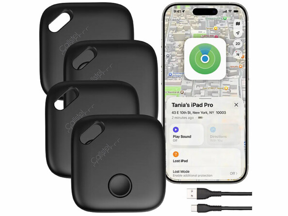 Pack de 4 traceurs localisateurs d'objets et de clés rechargeables SGF-60 compatibles application Localiser de la marque Callstel