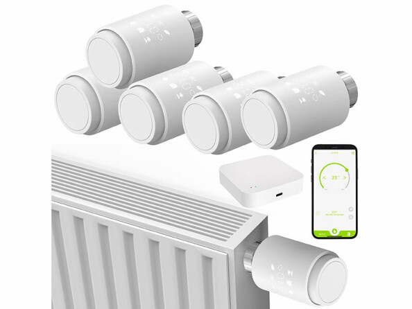 5 têtes thermostatiques ZigBee connectée pour radiateur avec passerelle