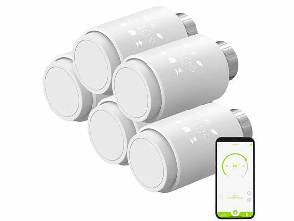 5 têtes thermostatiques ZigBee connectées pour radiateur