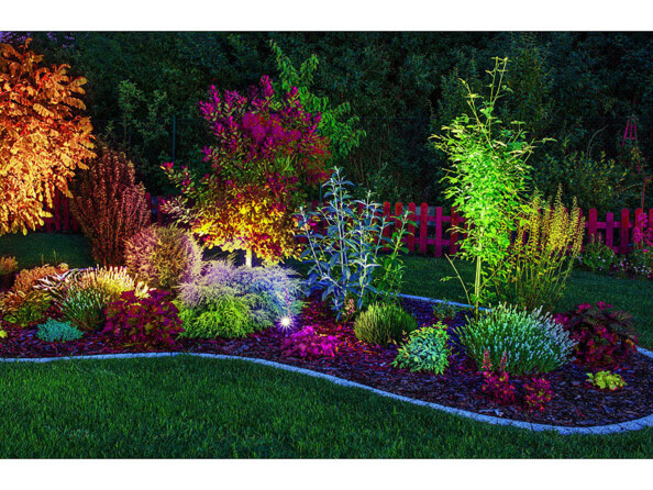 3 spots LED RGB-CCT avec Bluetooth, 50 lm, 1 W, IP44 incl. passerelle