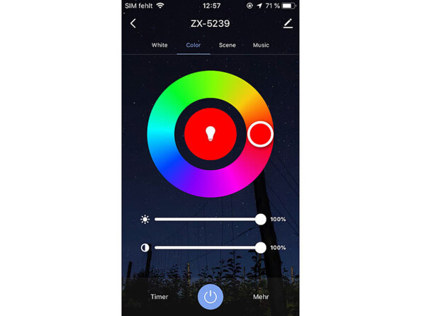 Ampoule LED E27 RVB-CCT 9 W / 806 lm LAV-302.zigbee compatible ZigBee capture d'écraan smartphone