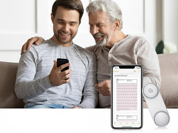 Appareil de mesure ECG mobile connecté avec écran OLED