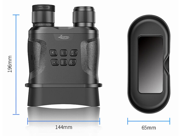 Appareil de vision nocturne avec caméra full HD modèle DN-850. Dimensions.