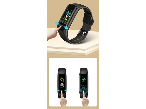 Bracelet fitness connecté FBT-47 avec écran tactile thermomètre
