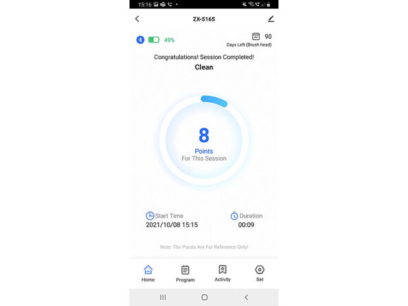 Brosse à dents électrique sonique connectée SZB-200.app vu de l'application