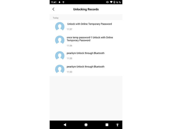 Capture d'écran illustrant 4 options de déverrouillage du cadenas via l'application ELESION